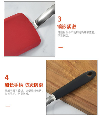 廠家現(xiàn)貨 廚房用具不銹鋼柄硅膠煎鏟 炒菜煎鍋鏟迷你烹飪鏟子批發(fā)