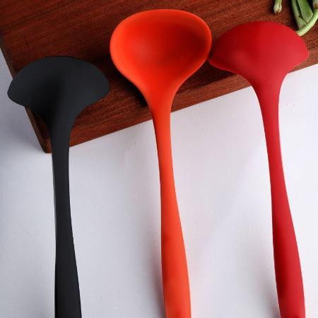 工廠直發食品級硅膠勺子家用湯勺廚房用品耐高溫無毒不黏米易清洗